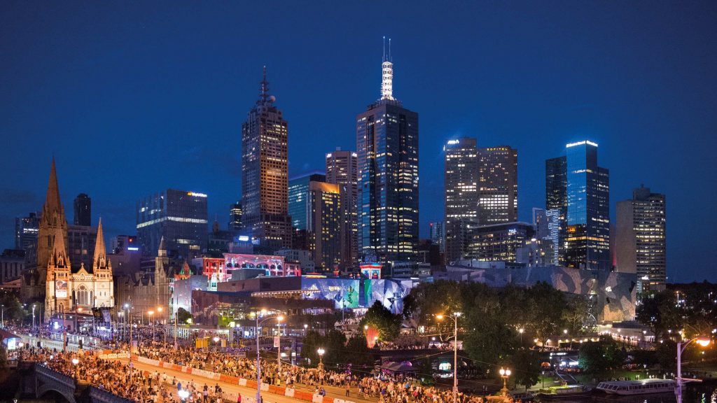 Melbourne at night