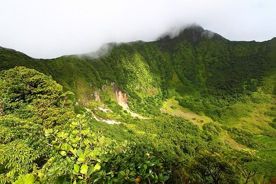 the crater below mount Liamuiga